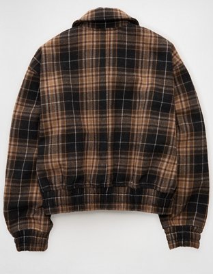AE Plaid Bubble Bomber Jacket
