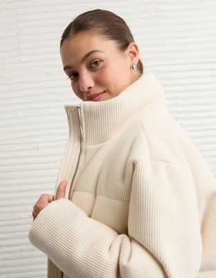 AE Cropped Sweater Puffer Jacket