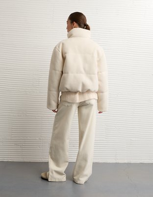 AE Cropped Sweater Puffer Jacket