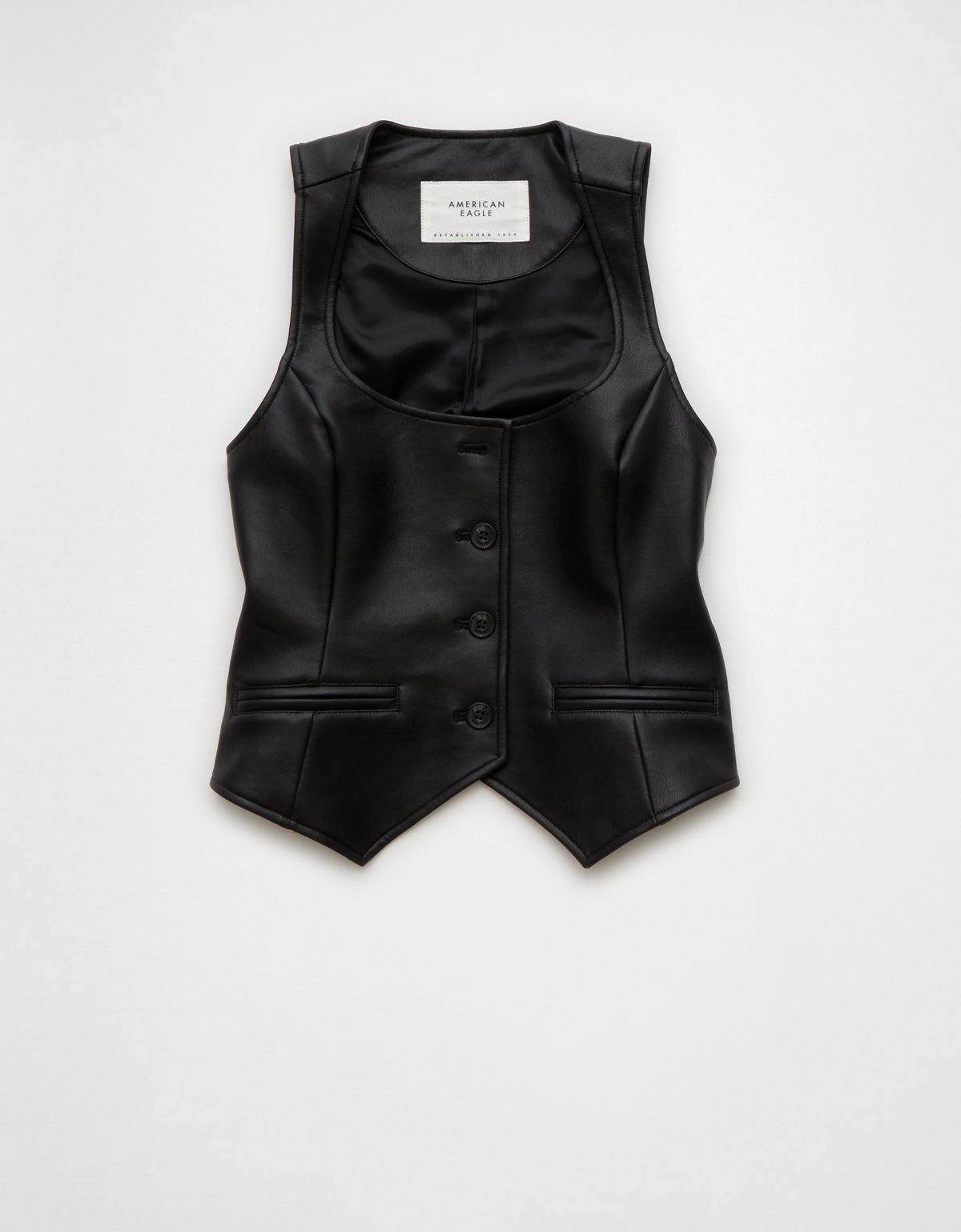 AE Vegan Leather Square Neck Waistcoat - image 3