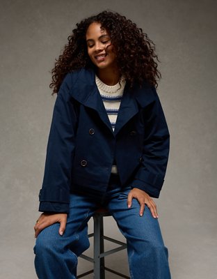 AE Cropped Trench Jacket | American Eagle