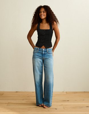 Женские куртки American Eagle AE Square-Neck Waistcoat, цвет: Чёрный — фото 5