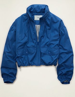 Женская куртка American Eagle AE Cropped Windbreaker, цвет: Яркий синий — фото 3