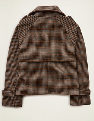 AE Short Wool-Blend Trench Coat