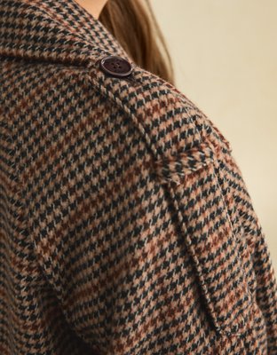 AE Short Wool-Blend Trench Coat