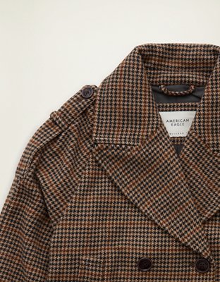 AE Short Wool-Blend Trench Coat