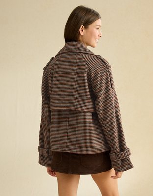 AE Short Wool-Blend Trench Coat