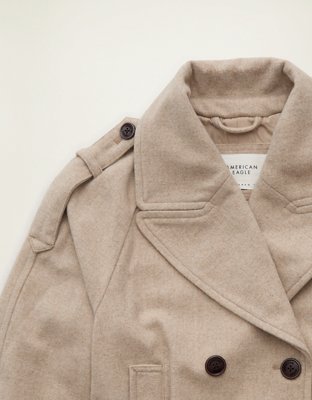 AE Short Wool-Blend Trench Coat