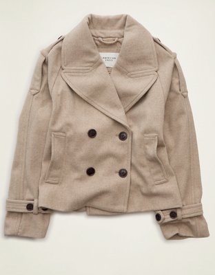 AE Short Wool-Blend Trench Coat