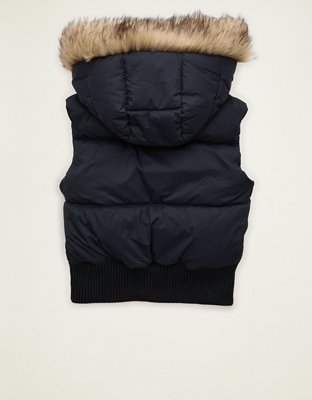 AE Fur Hood Puffer Vest