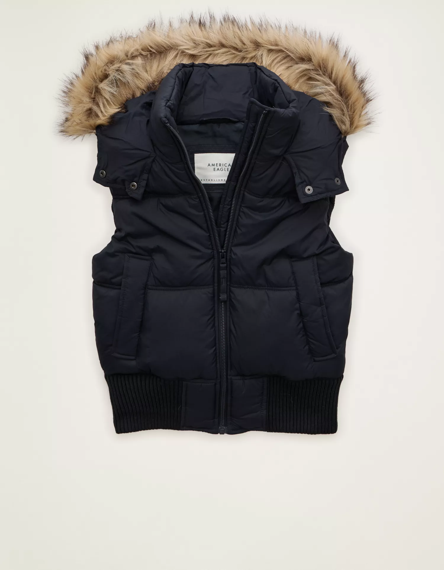 AE Fur Hood Puffer Vest - thumbnail 3