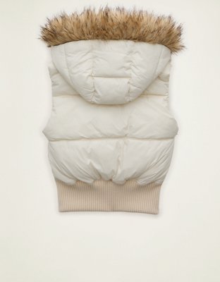 AE Fur Hood Puffer Vest