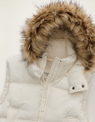 AE Fur Hood Puffer Vest