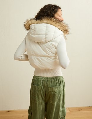 AE Fur Hood Puffer Vest