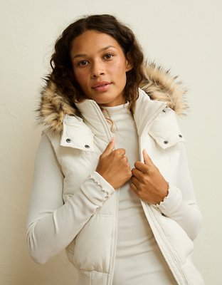 AE Fur Hood Puffer Vest