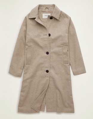 Женское пальто American Eagle AE Wool Topcoat, цвет: Латте — фото 4