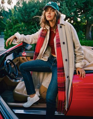 Женское пальто American Eagle AE Wool Topcoat, цвет: Латте — фото 1