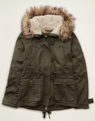 Женская куртка American Eagle AE Utility, цвет: Оливковый мох — фото 4
