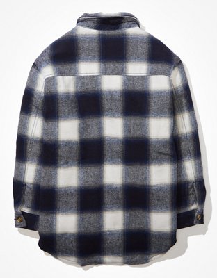 American Eagle AE Plaid Sherpa-Lined Shacket — фото 4