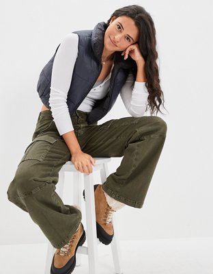Женские жилеты American Eagle AE Cropped Reversible Puffer Vest — фото 6