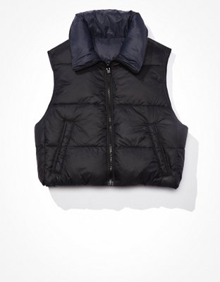 AE Cropped Reversible Puffer Vest