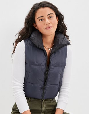 AE Cropped Reversible Puffer Vest