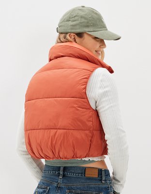 AE Cropped Reversible Puffer Vest