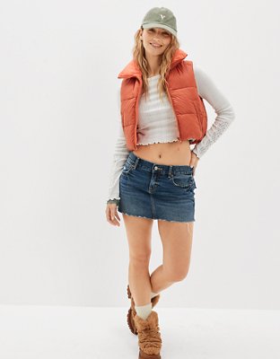 AE Cropped Reversible Puffer Vest