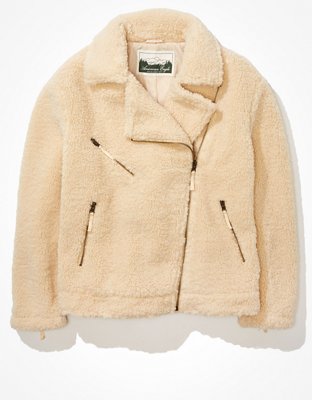Женские куртки American Eagle AE Sherpa Moto Jacket — фото 3