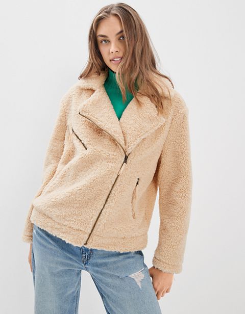 Женские куртки American Eagle AE Sherpa Moto Jacket