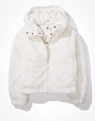 ae reversible faux fur zip up jacket