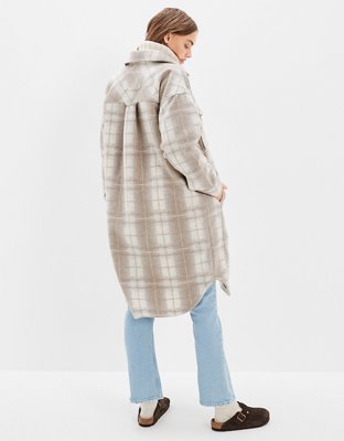 American Eagle AE Elongated Plaid Shacket — фото 2