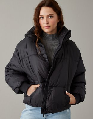 AE Vegan Leather Chill Puffer Jacket