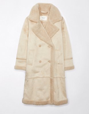 Женские куртки American Eagle AE Long Vegan Shearling Coat — фото 3