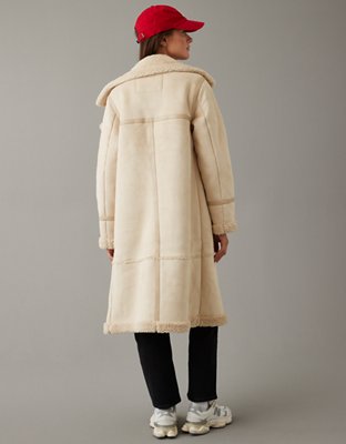 Женские куртки American Eagle AE Long Vegan Shearling Coat — фото 2
