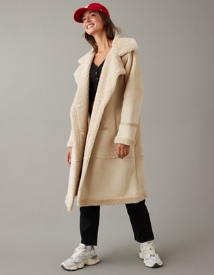 AE Long Vegan Shearling Coat