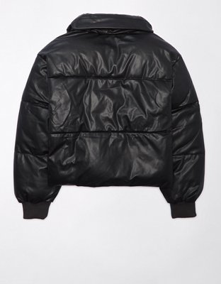 AE Vegan Leather Chill Puffer Jacket