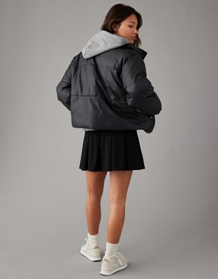 AE Vegan Leather Chill Puffer Jacket