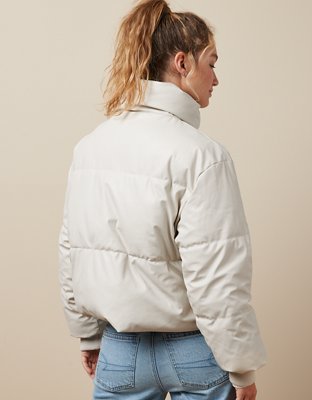 AE Vegan Leather Chill Puffer Jacket