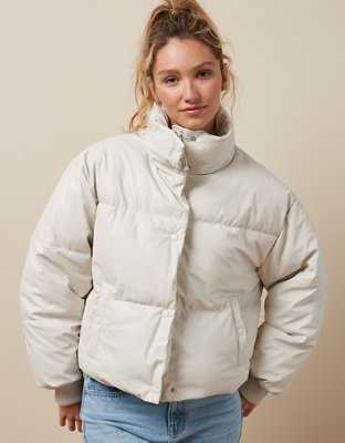 AE Vegan Leather Chill Puffer Jacket