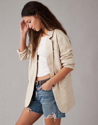 Luxe Italian Knit Double Breasted Blazer