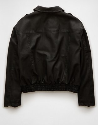 Женские куртки American Eagle AE Vegan Leather Moto Bomber Jacket — фото 4