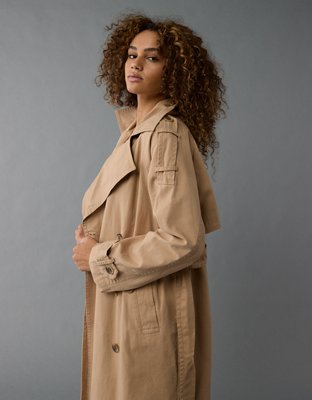 Женские куртки American Eagle AE Twill Trench Coat — фото 5