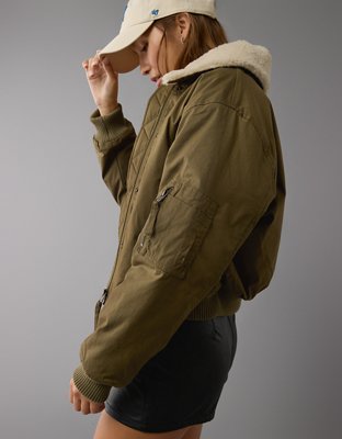 AE Oversized Sherpa Collar Bomber Jacket