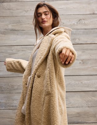 Long teddy coat canada on sale