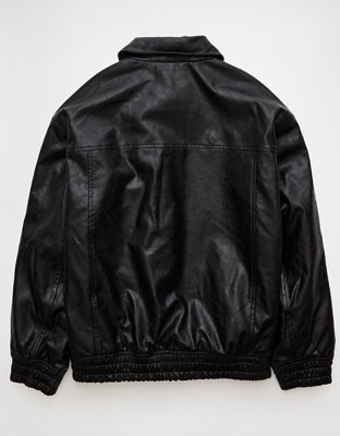 AE Oversized Vegan Leather Bomber Jacket