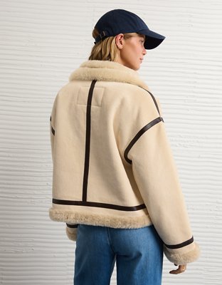 AE Cropped Corduroy Bomber Jacket