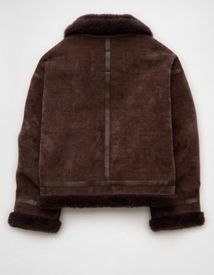 AE Cropped Corduroy Bomber Jacket