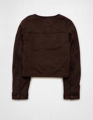 AE Cropped Faux Suede Jacket