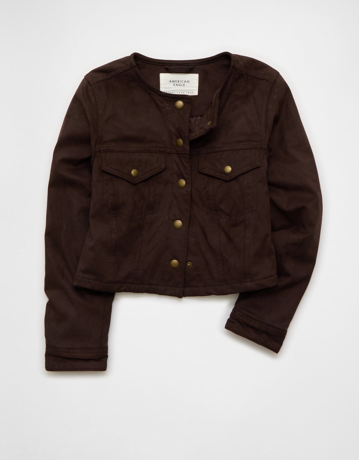 AE Cropped Faux Suede Jacket - image 3
